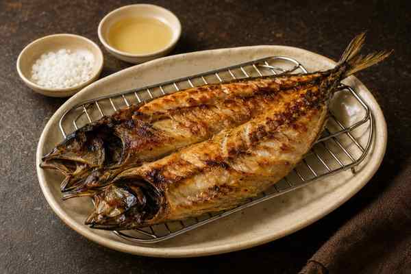 Finished Godeungeo Gui Grilled Mackerel presented in a warm Korean dining setting.